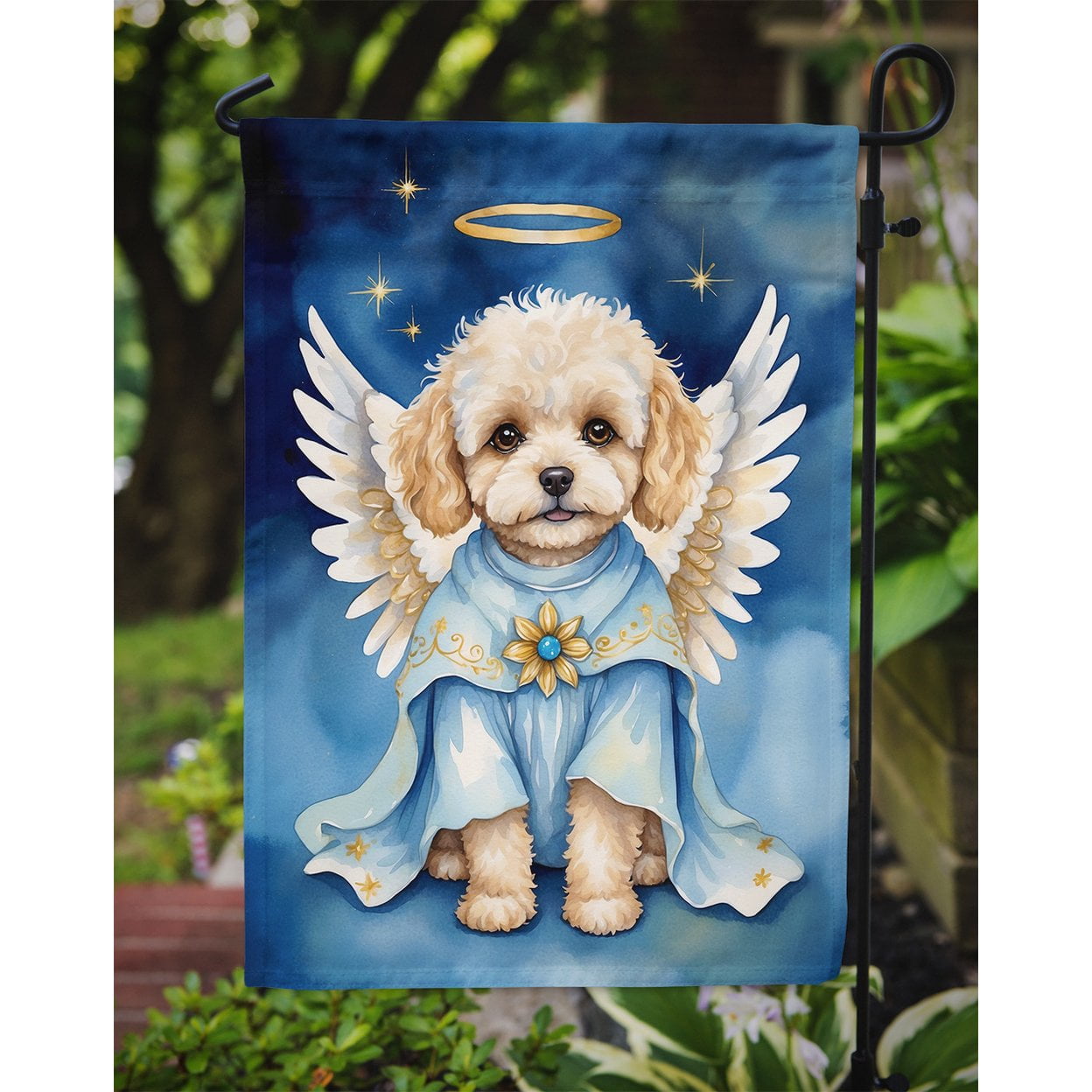 Maltipoo My Angel Garden Flag 11.25 in x 15.5 in