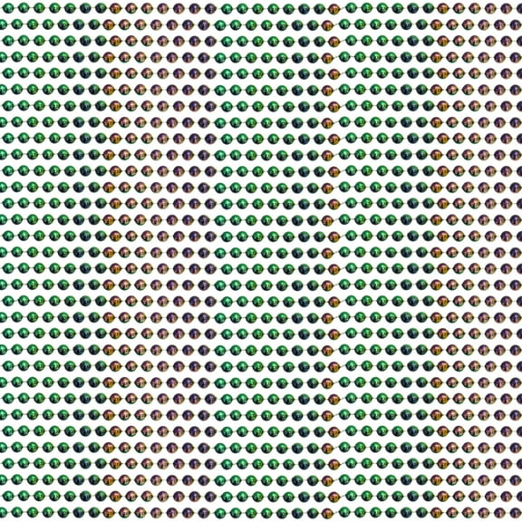 33" 7.5mm Round Metallic Purple, Gold and Green 3 Tone Mardi Gras Beads