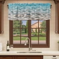 thumbnail image 6 of Ocean Water Ripple Curtain Valances for Windows, Kitchen Valance Window Treatments Panel 2 Pack, Summer Seaside Underwater Scene Rod Pocket Short Curtains for Bathroom Bedroom 42 x 12 Inch, 6 of 8