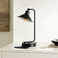 thumbnail image 6 of SAFAVIEH Nadav 16 in. Mid-century Black Iron USB Port Table Lamp with Black Shade, 6 of 7