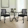 thumbnail image 2 of KLASIKA Waiting Room Chairs with Wheels, Adjustable Mesh Backrest, Desk Chair with Ergonomic Lumbar Support and Thickened Seats Cushion, 2 Pack Black, 2 of 9