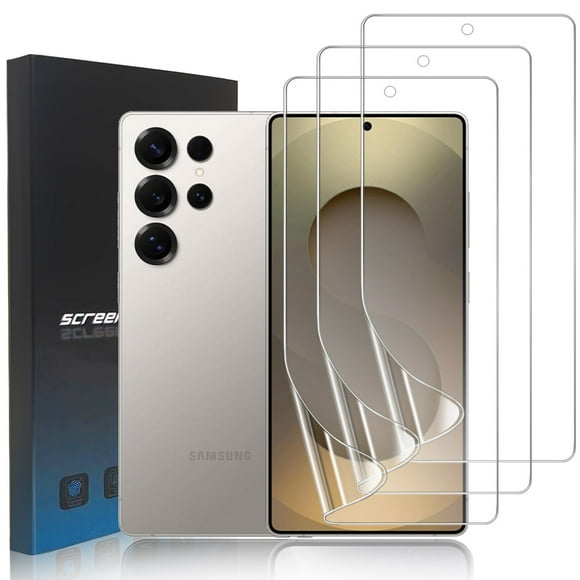 Zonyee [Paquete de 3] Protector de Pantalla para Samsung Galaxy S25 Ultra, HD Película de Hidrogel Película Protectora de TPU Suave, [Compatible con Huella Digital] [Cobertura Curvada]