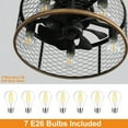 thumbnail image 5 of Sofucor 20" Matte Black Caged Ceiling Fan with 5-Piece Lighting Kit and Remote Control, 5 of 13