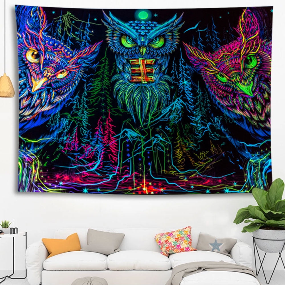 Art Colorful Tree Bird Tapestry Room Wall Hanging Bedspread Psychedlic Tapestry 