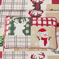thumbnail image 4 of Christmas Quilt Set Queen King Rustic Christmas Santa Tree Snowman Cardinal Holly Pattern Bedding Quilted Bedspread Coverlet with 2 Pillow Shams for All Season Cozy Winter, Christmas Bedroom, Festive, 4 of 7