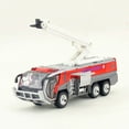 thumbnail image 2 of 1:50 Alloy Pull Back Airport Fire Truck Car Model Lights and Sounds, Red for Display and Play, 2 of 7