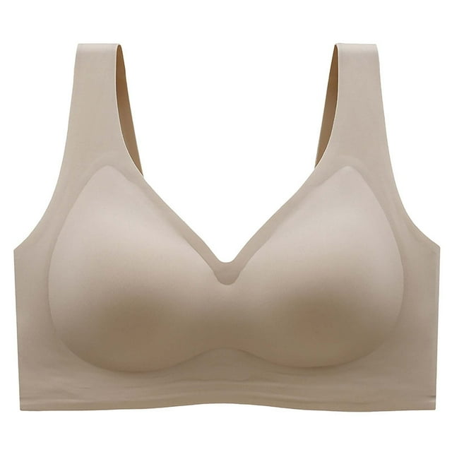 Plebaso Women's Wireless T Shirt Bras Seamless Full Coverage Bralettes Ladies Wide Strap Everyday Bras