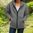 thumbnail image 2 of felwors Women's Zip Up Hoodies 2025 Oversized Sweatshirts Fashion Fall Hoodies Outfits with Pockets Long Sleeve Hooded Grey, XXL, 2 of 8