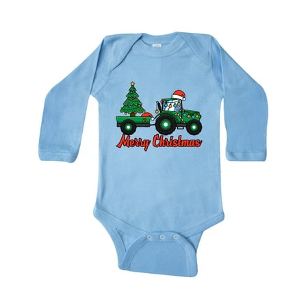 

Inktastic Christmas Tractor Gift Baby Boy or Baby Girl Long Sleeve Bodysuit