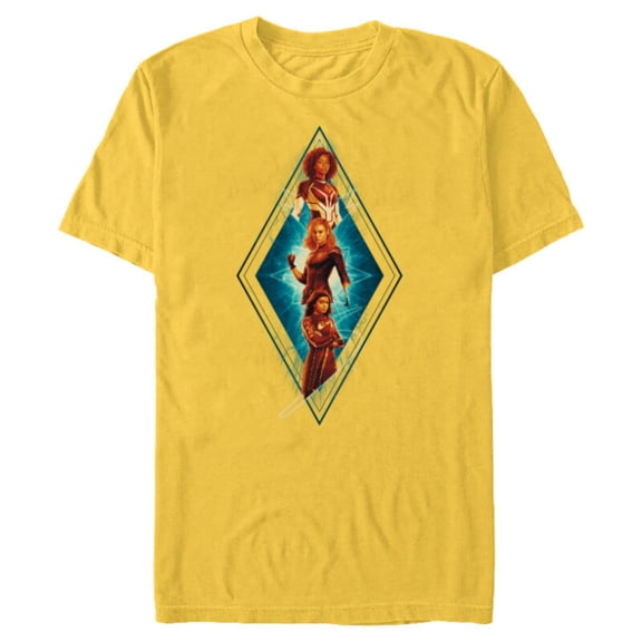 Marvel The Marvels Photon Captain Marvel Ms. Marvel Diamond - Short Sleeve Blended T-Shirt for Adults - Customized-Yellow