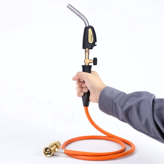 Propane Torch with Hose - Heavy Duty Welding Brazing Kit for HVAC, Copper Pipe, MAP/MAPP Gas Tank