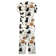 thumbnail image 6 of Womens Pajama Set Short Sleeve Halloween Pumpkin Ghost Bat Print Night Comfort Pajama Cute Two Piece Sleepwear Nightwear Sleep Set, 6 of 6