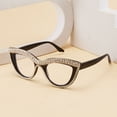 thumbnail image 5 of Women Personalized Handmade Diamond Black Cat Eye Reading Glasses 1.00 Ladies Anti-blue light Readers +1.00, 5 of 7