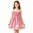 thumbnail image 2 of XUNKUSGA Newborn Infant Baby Girl Princess Dress Cotton Toddler Girl Clothes Sleeveless Cute Flower Sundress Summer Beach Dresses for Girl 2-7 Years,Red, 2 of 8