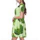 thumbnail image 2 of Fotbe Broccoli 3 Vestido Largo de Moda para Mujer, Vestido Tipo Camiseta con Manga Corta y Estilo Casual a Rayas y Bloques de Color, 2 of 6