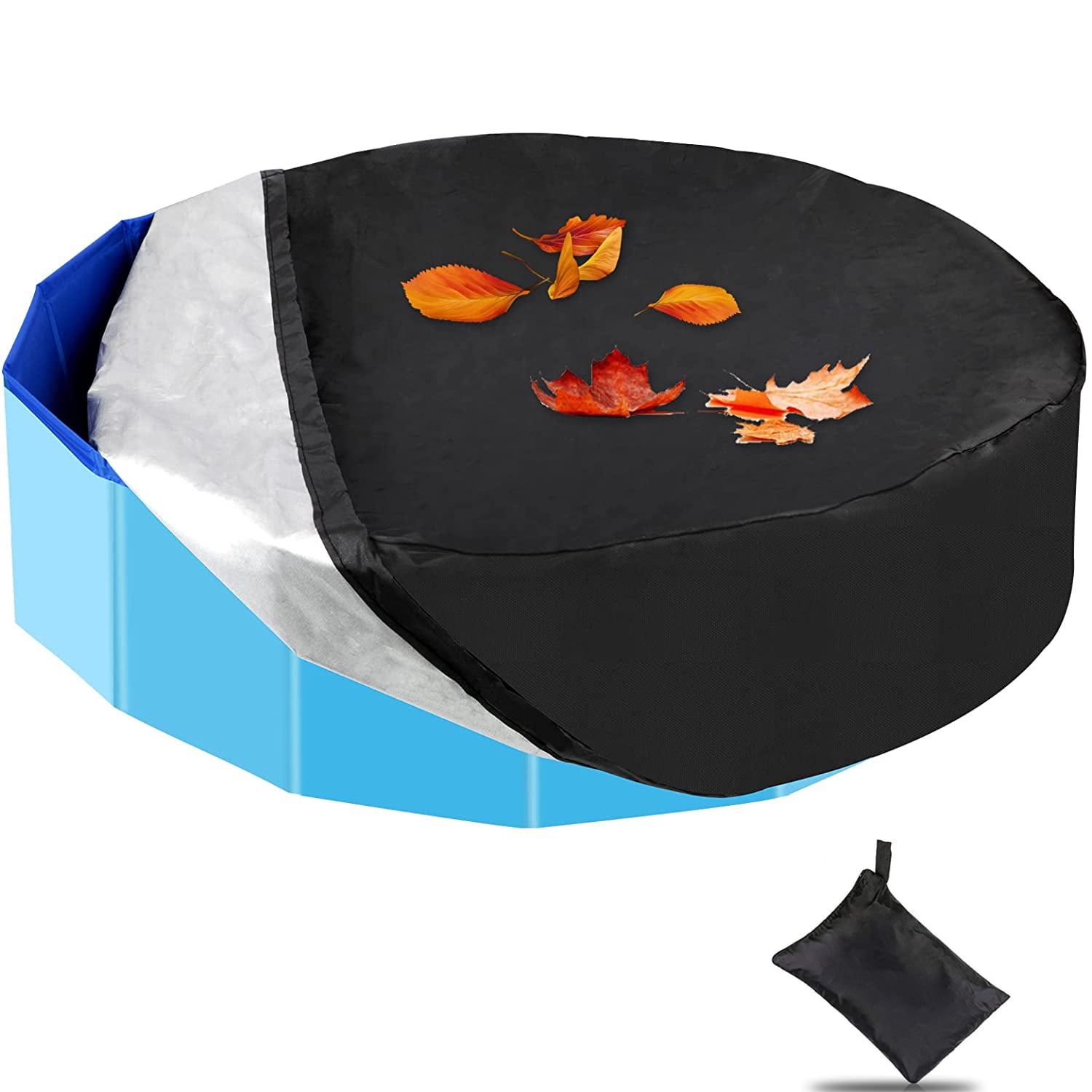 Foldable Dog Pool Cover, Outdoor Portable Patio Round Pool Pet