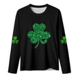 thumbnail image 4 of QHWAUAKFBN Womens T Shirts Loose Fit St Patricks Day Irish Shirt Apparel Green Printed Long Sleeves Tunic Tshirts, 4 of 4