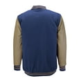 thumbnail image 2 of Men's Classic Snap Button Vintage Baseball Letterman Varsity Jacket (Navy Khaki, 4XL), 2 of 2