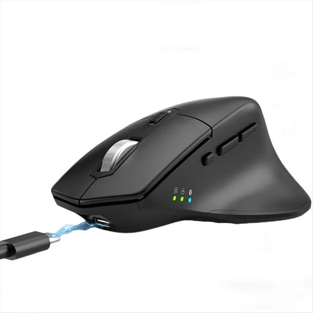 Ratón Vertical Bluetooth, Ergonómico, Inalámbrico BT5.0 y 2.4G con Silencioso para Portátil.