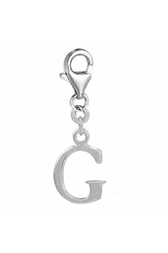 Dangling Letter G Clip on Pendant Charm for Bracelet or Necklace