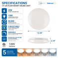 thumbnail image 2 of Mainstays 13 Inch Flush Mount LED Ceiling Light with 5CCT Selectable Color Temperatures (2 Pack), 2 of 6