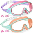 thumbnail image 1 of HUJIANN Lot de 2 Lunettes de Natation pour Enfants de 4 à 14 Ans / Anti-Buée, Protection UV, Lunettes de Natation Étanches pour Garçons et Filles avec Sangles en Silicone Réglables et Clips Nasaux/oreillettes Bonus KY618-1270, 1 of 5