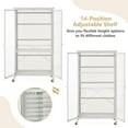 thumbnail image 6 of Closet Wardrobe, Portable Closet with Rollers, Mobile Metal Armoire Closet with Hanging Rod, Adjustable Shelf, Rolling Closet Storage Accent Cabinet, Armoire Clothes Organizer for Bedroom, 6 of 9