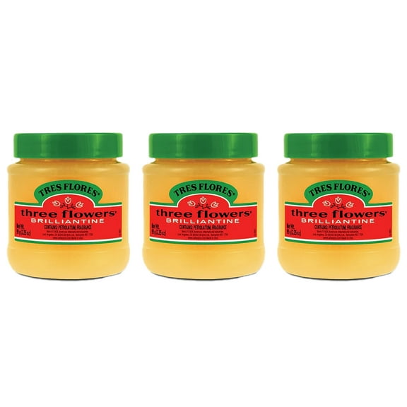 Tres Flores - Three Flowers - Brilliantine Pomade -Solid (99 g / 3.25 oz. each.) - Pack of 3