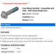 thumbnail image 2 of Front Wheel Hub Bolt - Compatible with 2002 - 2007 Buick Rendezvous - Dorman, 2 of 2