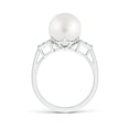thumbnail image 2 of ANGARA South Sea Cultured Pearl Ring with Cluster Diamonds in 14K White Gold for Women | June Birthstone, Birthday, Anniversary, Jewelry Gift for Women | Pearl Ring, 2 of 8
