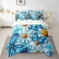 thumbnail image 2 of Erosebridal Chic Daisy Bed in a Bag King Size,Dreamy Blue Butterfly Bed Set,Botanical Flower Bedding King Size For Girl,Microfiber Bedroom Decor Reversible,7 Pieces, 2 of 6