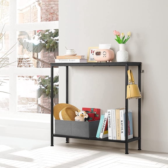 Narrow Entryway Console Table, Sofa Table 2-Tier Foyer Table for Hallway Couch