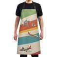 thumbnail image 4 of Yayeee Chief Kitchen Apron with Pockets for Cooking Water Resistant Unisex Adjustable Neck Strap, Colorful Plane, 4 of 7