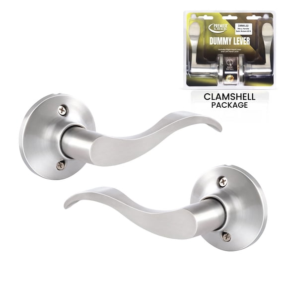 Premier Lock Dummy Wave Handle, Satin Nickel, 2-Pack