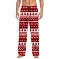 thumbnail image 3 of Plus Size Palazzo Pants for Men Christmas Printed Mid Waisted Casual Pants with Drawstring And Comfortable Loose Pants Lounge Bottoms Soft Sleepwear, 3 of 7