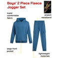 thumbnail image 2 of Quad Seven Boys' Fleece Jogger Set - 2 Piece Basic Solid Pullover Hoodie and Cargo Sweatpants (Size: 8-18), 2 of 7