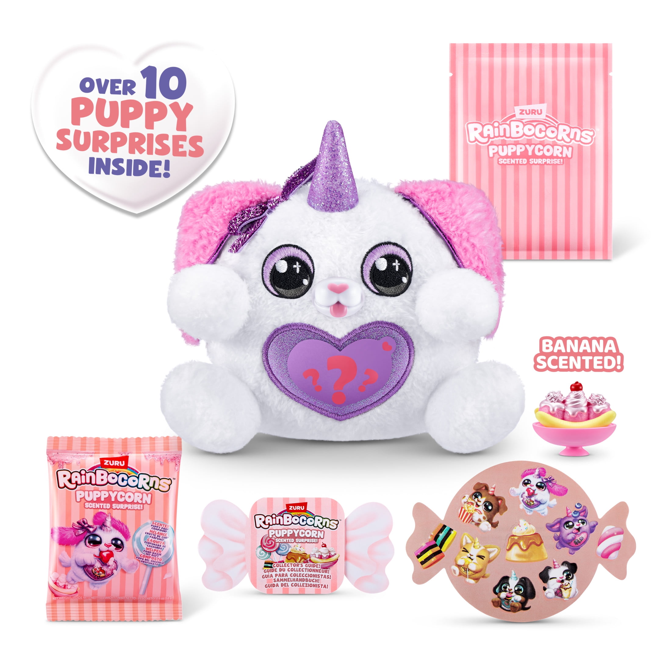 ZURU Rainbocorns Puppycorn Scent Surprise by ZURU Surprise Unboxing Soft Toy, Scented Puppy Plush for Girls, Slime