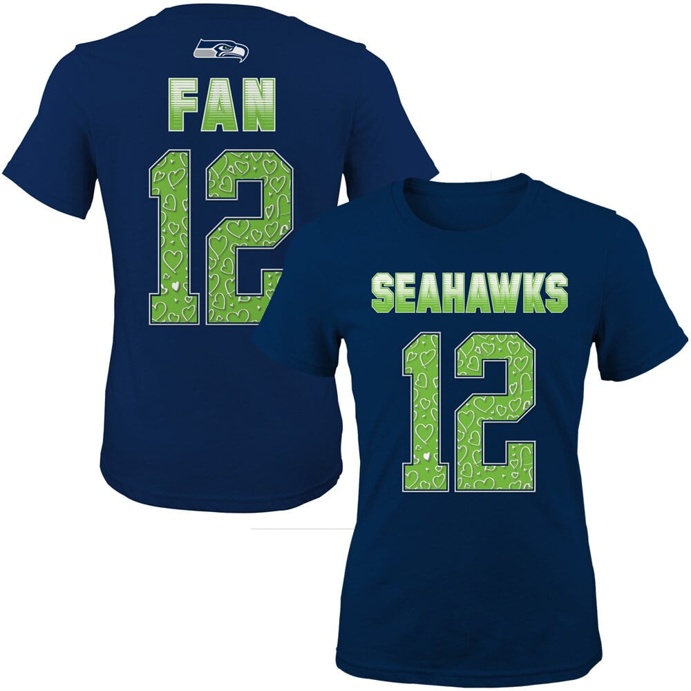 12s Seattle Seahawks Girls Youth Fade Route Name & Number ...