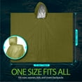 thumbnail image 4 of Lot de 4 Ponchos de Pluie Réutilisables d'Urgence, 90 % Rétention de Chaleur Corporelle / Équipement Résistant aux Intempéries pour Adultes / Idéal pour Camping, Randonnée & Kits de Survie (Vert), 4 of 6