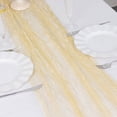thumbnail image 6 of Balsa Circle 9 feet Champagne Crinkled Sheer Organza Table Runner Party Events Reception Tableware Decorations Supplies, 6 of 8