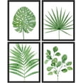 thumbnail image 4 of PixonSign Framed Wall Art Tropical Green Monstera Fan Leaf Poater, Set of 4 Nature Wilderness Wall Decor Prints, Botanical Floral Wall Décor, Rustic Classic Countryside Artwork - 8"x10" Black, 4 of 5