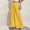 thumbnail image 4 of Polka Dots Pants High Waisted White And Yellow Office Trousers Street Fashion Custom Wide Pants, 4 of 6
