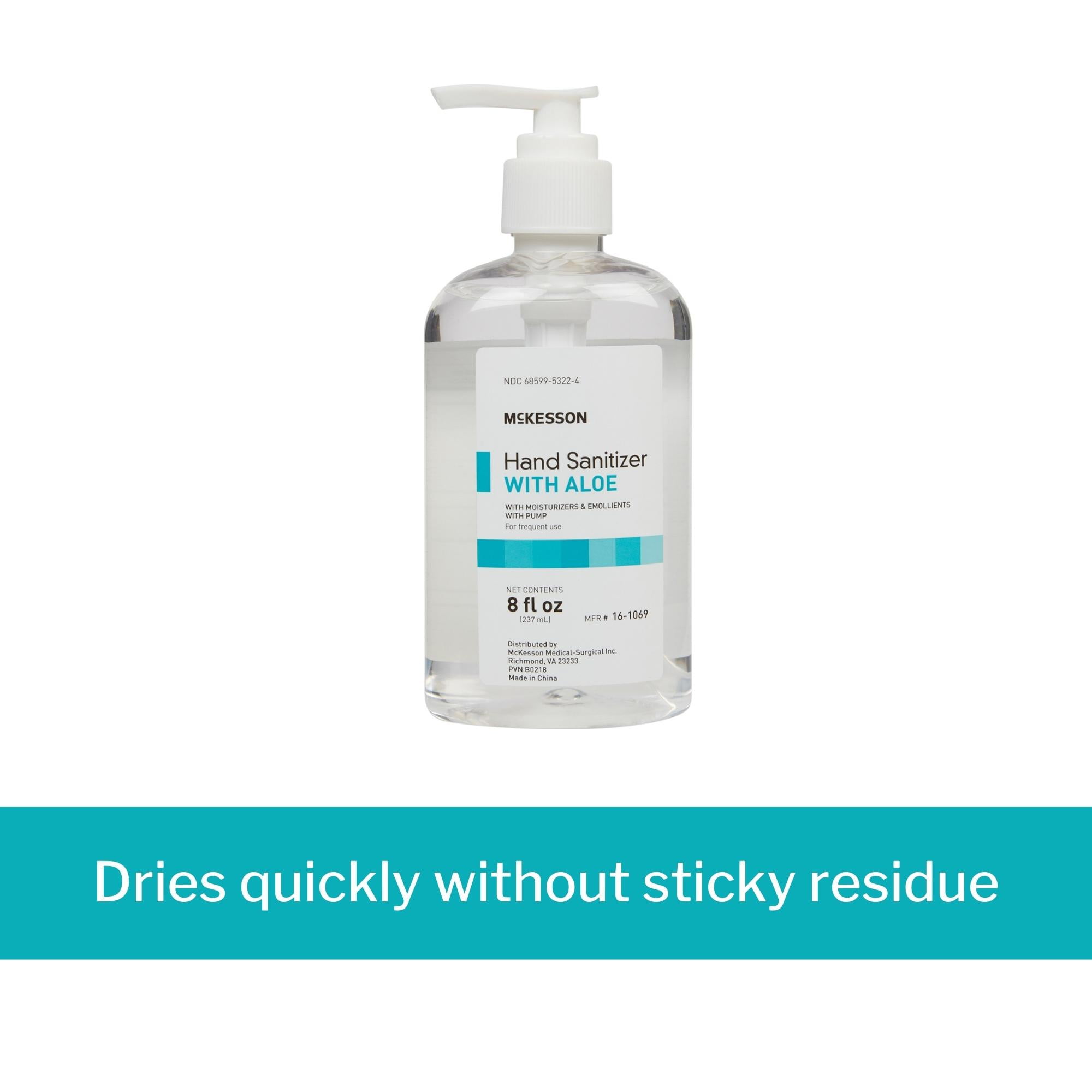 McKesson Hand Sanitizer with Aloe - Fresh Scent, Pump Bottle, 8 oz, 1 Count, 24 Packs, 24 Total
