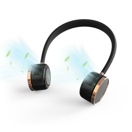 

Minthouz Rechargeable Fan Digital Display Neck Cooler Fan Headphone Design Portable Neck Fan mini Fan Wearable Personal Fan USB Powered Rechargeable Fan 2000 mAh Battery Operated 3 Speeds