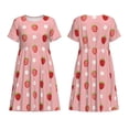 thumbnail image 3 of Bixox Robe d'Été à Manches Courtes pour Femmes Robe Ample Longueur Genou avec Poches-Fraises, 3 of 7