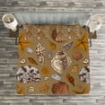 thumbnail image 3 of Ambesonne Ocean Quilted Bedspread Set 3 Pcs, Underwater Animals, Queen Size, Ginger Cinnamon Cocoa, 3 of 3