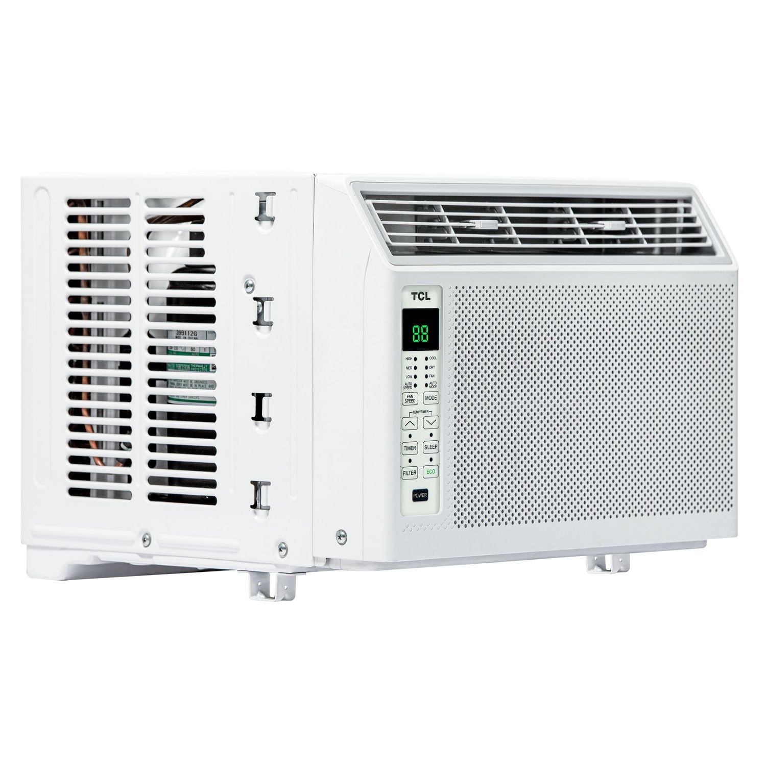 Climatiseur de fenêtre TCL 6 000 BTU, ventilateur et déshumidificateur, 250 pi², télécommande, facile à utiliser, filtre réutilisable