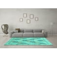 thumbnail image 3 of Ahgly Company Indoor Square Abstract Turquoise Blue Modern Area Rugs, 5' Square, 3 of 4