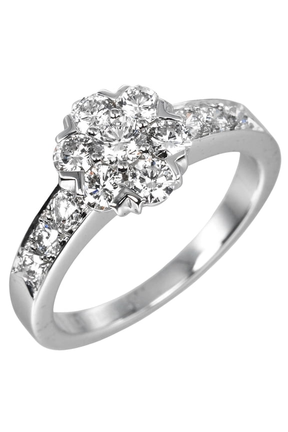 Pre-Owned Van Cleef & Arpels Fleurette size 8 ring, Pt950 platinum, diamond, approx.... (Good)