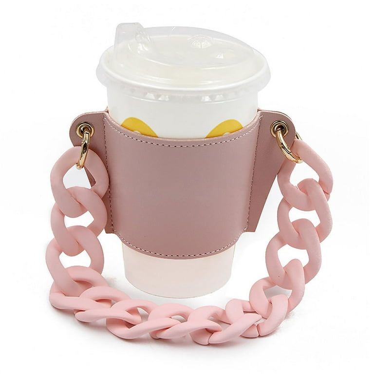 Ktyne Chain Coffee Cups Sets Hand Held Glass Cup Holder Tumbler